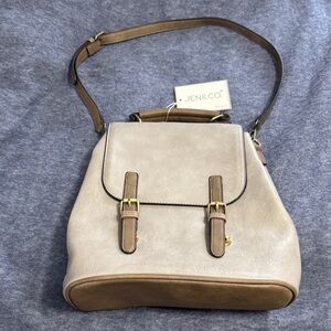 Jen & Co. Cream and Tan Women's Backpack